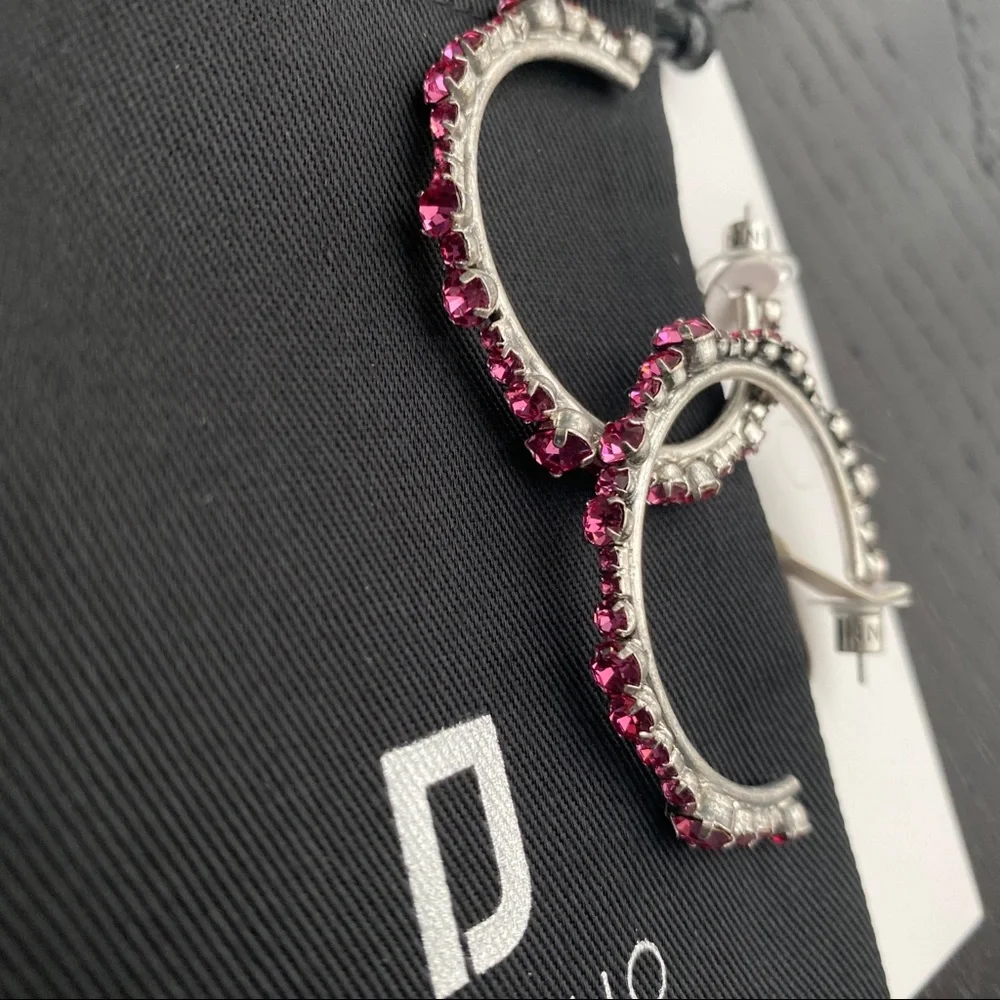 DANNIJO Alicia Swarovski Crystal Hoop Earrings - Picture 3 of 7